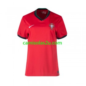 Camisolas de futebol Portugal Mulher Equipamento Principal Euro 2024 Manga Curta